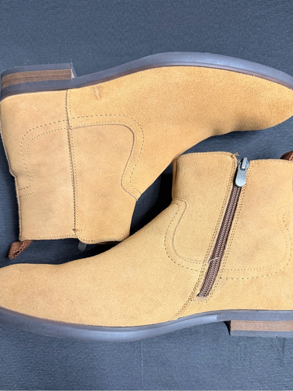 Men's Tan Suede Zip Chelsea Boots